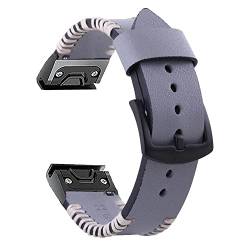 NIBYQ Uhrenarmband für Garmin Fenix 7, 7X, 6X, 6Pro, 5X, 5 Plus, 3HR, Enduro, Descent MK2, Schnellverschluss, Lederarmband, Smartwatch-Armband, 26 mm, 22 mm, 22 mm, Achat von NIBYQ