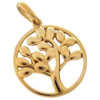 NICEANDnoble Kettenanhänger 585er Gold Gelbgold 14 kt. Anhänger Lebensbaum Baum des Lebens poliert, Goldschmuck für Damen von NICEANDnoble