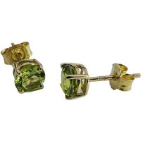 NICEANDnoble Paar Ohrstecker 585er Gelbgold 14 Karat Ohrstecker mit Edelstein Peridot, Damen Goldschmuck mit Edelstein von NICEANDnoble