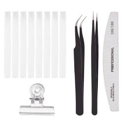 NICENEEDED Nagelverlängerungsfaser-Kit, Nagel-Fiberglas-Set Für Künstliche Spitzen, Maniküre-Salon-Werkzeug, Schnell Aufbauende Faser-Nagelverlängerung Und Nagelspitzen-Clip-Pinzette Für Nagelkunst von NICENEEDED