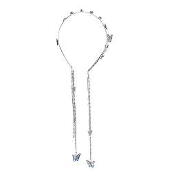 NICENEEDED Strass-Quasten-Stirnband, Haarkette Hairhoop, Vintage-Kristall-Haarreif, Funkelnder Silberschmuck, Brautschmuck, Kopfschmuck Für Mädchen Und Frauen, Bankette, Abschlussball, Party, Hochzeit von NICENEEDED