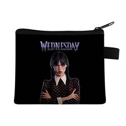 NICERAM Wednesdays Addams Münztasche, Cartoon-Brieftasche, Damen-Aufbewahrungs-Organizer, Gothic-Geldbörse für Damen und Mädchen von NICERAM