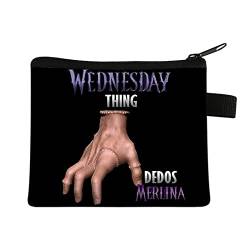 NICERAM Wednesdays Addams Münztasche, Cartoon-Brieftasche, Damen-Aufbewahrungs-Organizer, Gothic-Geldbörse für Damen und Mädchen von NICERAM