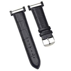 NICERIO Kompatibel mit Core Armband - Leder-Ersatzuhrenarmband Inklusive Ösenadapter und Schraubwerkzeugen - schwarz von NICERIO