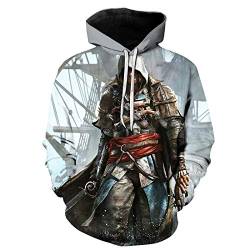 Assassin's Creed 3D Print Hoodie Kapuzenpullover Bunt Langarm Pullover Sweatshirt M-XXL Gr. L, 1 von NICHIYO