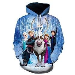 Frozen 3D Druck Hoodie Kapuzenpullover Bunt Langarm Pullover Sweatshirt M-XXL Gr. L, 4 von NICHIYO