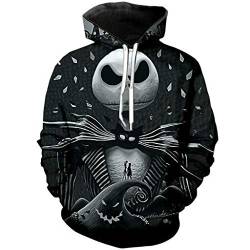 The Nightmare Before Christmas 3D Print Hoodie Kapuzenpullover Bunt Langarm Pullover Sweatshirt M-XXL Gr. L, 9 von NICHIYO