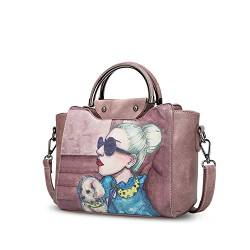 NICOLE&DORIS Damen Handtaschen Tote Umhängetasche Crossbody Bag Schultertaschen Henkeltaschen Klein Tasche PU Rosa von NICOLE & DORIS