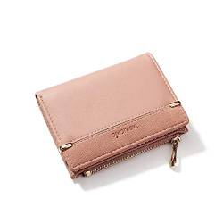 NICOLE & DORIS Damen Kurzer Geldbörse Klein Brieftasche Frauen Geldbörsen mit vielen Fächern Bi-fold Kartenorganisator PU-Leder Portemonnaie mit Münzfach Rosa von NICOLE & DORIS