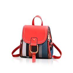 NICOLE&DORIS Damen Rucksack Kleiner Rucksack Umhängetasche Handtaschen Rucksack für Damen Leder Rucksack Schultertasche rot von NICOLE & DORIS