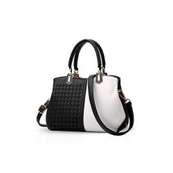 NICOLE&DORIS Frau Dame Handtaschen Schultertasche Taschen Shopper Umhängetasche PU Schwarz-Weiss von NICOLE & DORIS