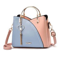 NICOLE & DORIS Frauen Umhängetasche Kleine Damen Handtasche Mode Schultertaschen PU Leder Henkeltasche Mehrfarbige Mädchen Crossbody Messenger Bag Kuriertaschen Handytasche Rosa von NICOLE & DORIS