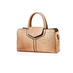 NICOLE & DORIS Handtasche Damen Krokodil Henkeltasche Elegant Schultertaschen PU Leder Umhängetasche Crossbody Bag Frauen Satchel Handtasche Clutch Tasche Khaki von NICOLE & DORIS