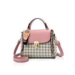 NICOLE&DORIS Handtaschen für Damen Niedliche Umhängetasche Mädchen Reißverschluss Handtasche PU Leder Schultertasche Crossbody Bag Rosa von NICOLE & DORIS