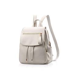 NICOLE&DORIS Mode Frauen Rucksack Mini Rucksack Kunstleder Leder Damen Rucksack Umhängetasche Geldbörsen Mädchen Rucksack Weiß von NICOLE & DORIS