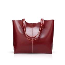 NICOLE & DORIS Tragetaschen für Frauen Schultertasche Tote Tasche Handtasche Klassische Tragetasche für Work Shopper Einkaufstasche rot von NICOLE & DORIS