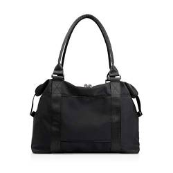 NICOLE & DORIS wasserdichte Reisetasche für Damen Seesack Wochenendtasche Handgepäcktasche Leichte Sporttasche Unisex Gym Tasche Schwarz von NICOLE & DORIS