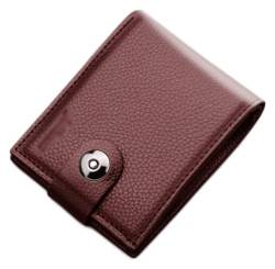 NICRX Geldbörsen Brieftasche Damen Ledergeldbörse Große Kapazität Münzgeldbörsen Tragbare Münztasche Herren Kurzer Stil Kartenhalter Reißfest Exquisit (Color : Light Brown) von NICRX