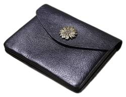 NICRX Geldbörsen Brieftasche Damen Ledergeldbörse Tragbarer schlanker Kartenhalter Einfache Geldbörsen mit Reißverschluss Damen-Münzfach Reißfest Exquisit (Color : Black-1) von NICRX