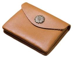 NICRX Geldbörsen Brieftasche Damen Ledergeldbörse Tragbarer schlanker Kartenhalter Einfache Geldbörsen mit Reißverschluss Damen-Münzfach Reißfest Exquisit (Color : Coffee-1) von NICRX