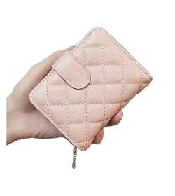 NICRX Geldbörsen Brieftasche Tragbare Damen-Pu-Leder-Geldbörse Kurzer Kartenhalter Retro Ms. Münzgeldbörsen Universität Reißfest Exquisit (Color : Pink, Size : 9.5x11cm) von NICRX