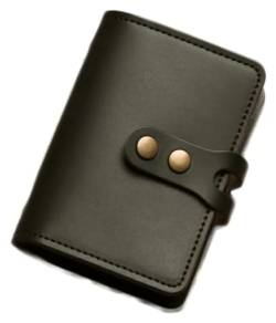 NICRX Geldbörsen Brieftasche Vintage Damen Leder Geldbörse Herren Große Kapazität Kartenhalter Einfache tragbare Geldbörsen mit Snap-Münzfach Exquisit (Color : Dark Green) von NICRX