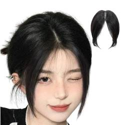Haarteile für Frauen, Haaropper für Frauen mittlerer Seite menschliche Haaropper ohne Pony Crown Topper Clip in oberen Haarstücken schwarz von NIDONE