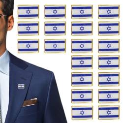 Israel Flagge Pin, Flaggenstifte 20pcs Israel Flaggennadeln Bulk 1 Zoll Metall Israeli Brosche Abzeichen Souvenir Gits für Männer Frauen auf Kleidertaschen Hüte von NIDONE