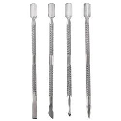 NIEI Nagelhautschieber UV Gel Werkzeug Nail Art Cuticle Trimmer (4 Stueck, Silber) von NIEI