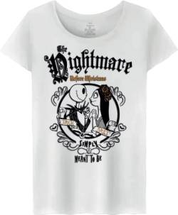 NIGHTMARE BEFORE CHRISTMAS Damen Wojackdts021 T-Shirt, weiß, XXL von NIGHTMARE BEFORE CHRISTMAS