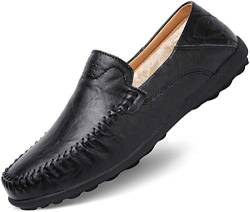 NIIVAL Herren Mokassins Klassischer Halbschuh Echtleder Loafers Herren Slipper Komfort Fahren Halbschuhe (43 EU, 1494-Schwarz) von NIIVAL