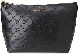 NINE WEST Damen Kosmetiktasche - Reise Make-up und Toilettenartikel Top Zip Wedge Pouch, Schwarz, Einheitsgröße von NINE WEST