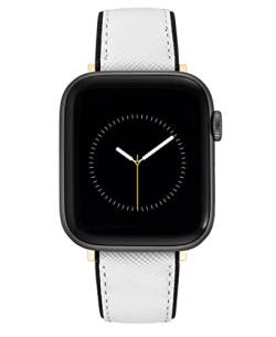 NINE WEST Modisches Armband für Apple Watch, sicher, verstellbar, Ersatzarmband, passend für die meisten Handgelenke, Weiß/Schwarz/Gold, Weiß/Schwarz/goldfarben von NINE WEST