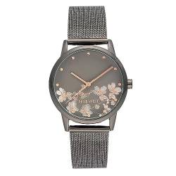 Nine West Damen-Armbanduhr, Silber/Gunmetal, Quarz-Uhrwerk von NINE WEST