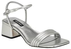 Nine West Damen Bernise Sandale mit Absatz, Silber 040, 40 EU von NINE WEST