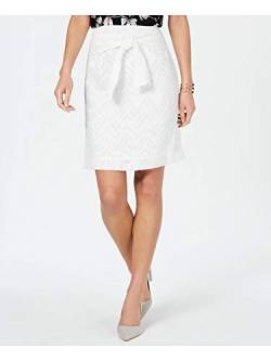 Nine West Damen Burnout Skirt with SELF Belt Strickrock, elfenbeinfarben, 36 von NINE WEST