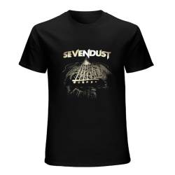 Sevendust Band Black Gold Guitar Short Sleeve T-Shirt Black L von NINEAIR