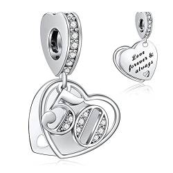 NINGAN 50 Charme-Charms-Anhänger 925 Sterling Silber Charm Bead für Chamilia und europäische Armbänder und Halsketten von NINGAN