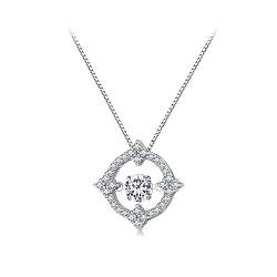 NINGAN 925 Sterling Silber Kollektion Sparkling Dance Halsketten Glänzende Moissanite Anhänger Halskette Geschenke für Damen von NINGAN