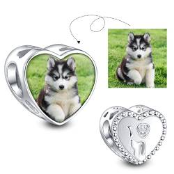 NINGAN Ich liebe meinen Hund 925 Sterling Silber personalisierte Foto Anpassung Charme DIY Geschenk von NINGAN