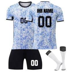 NINGSANJIN Trikot Fußball Jungen, Personalisiert Fußball Trikot Kinder mit Eigenem Namen Nummer, Fussball Geschenke Jungen Herren #10 von NINGSANJIN