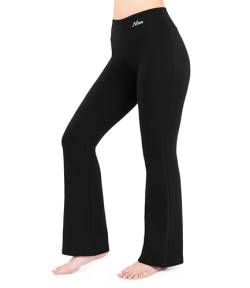 NIRLON Bootcut Yoga-Hose, hohe Taille, schwarz, Workout-Leggings für Damen, reguläre und Übergröße, 71,1 cm/76,2 cm/81,3 cm/86,4 cm Schrittlänge - Schwarz - X-Groß von NIRLON