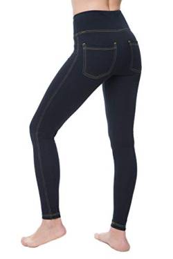 NIRLON Jeggings für Damen, hohe Taille, Bauchkontrolle, Jeans, Leggings mit Taschen, Übergröße - Blau - X-Groß von NIRLON