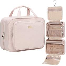 NISHEL Große Größe Kulturtasche für Frauen, Reiseutensilien Organizer, hängende Make-up-Tasche für Accessoires, Kosmetika, Toilettenartikel, Rosa von NISHEL