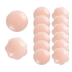 NITAIUN 6 Paar Nippelpads Damen Nipple Cover Silikon Nippelabdeckung Wiederverwendbare Nippelpads Selbstklebende Nippel Abdeckungen Unsichtbar Wasserdicht unter BH Bikini Badeanzug (6 Paar) von NITAIUN