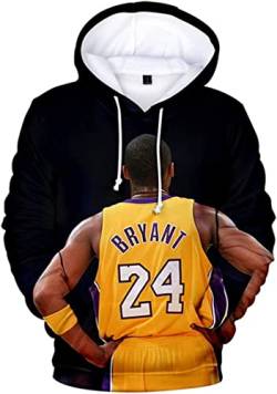 NIUHE Junge Kapuzenpullover Kobe Bryant Mamba mit 3D-Druck Sport Sweatshirt Fashion Hoodies mit Tasche Casual(1 E05477,L) von NIUHE