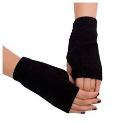 NIUREDLTD Winter-Strickhandschuh Winter Fingerlose Handschuhe Strickhandschuhe Winter Warm Arme Mädchen Kawaii Länge Gestrickt Handgelenk Armstulpen Dehnbare von NIUREDLTD