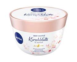 NIVEA Body Soufflé Kirschblüte & Jojobaöl (200 ml), Körperpflege für 24h Feuchtigkeit, Lotion für trockene und sehr trockene Haut von NIVEA