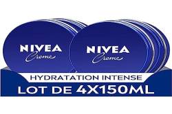 NIVEA Gesichts-, Körper- & Handcreme (4 x 150 ml), Feuchtigkeitscreme mit cremiger Textur, angereichert mit Eucerit, Mehrzweck-Feuchtigkeitspflege für die ganze Familie von NIVEA