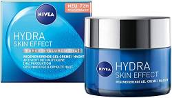 NIVEA Hydra Skin Effect Regenerierende Gel-Creme (50 ml), Nachtpflege für geschmeidige Haut über Nacht, leichte Nachtcreme mit purem Hyaluron [HA] für 72h Feuchtigkeit von NIVEA